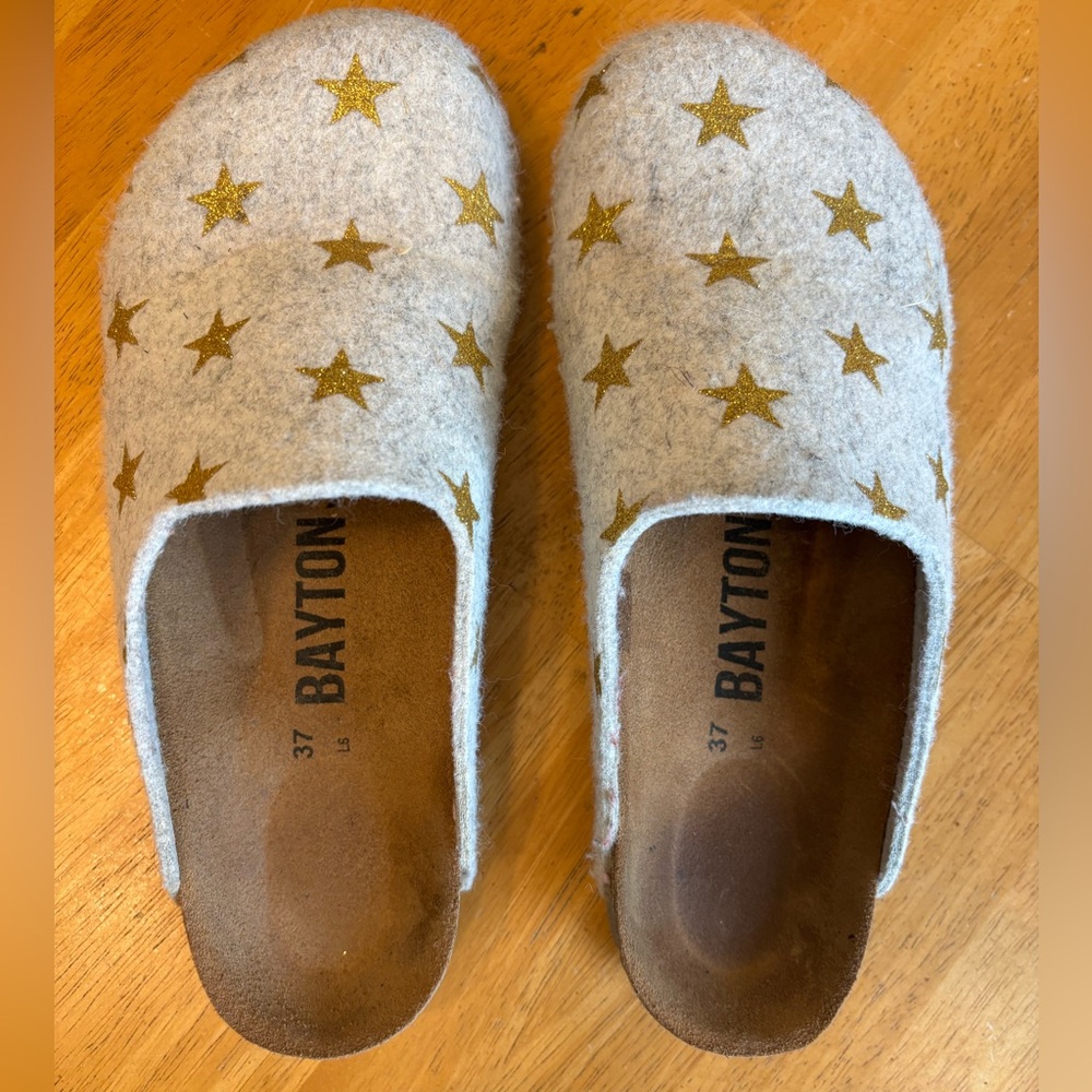Anthropologie Bayton Chatel Star Patterned Wool Clog Slippers